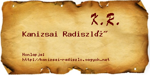 Kanizsai Radiszló névjegykártya